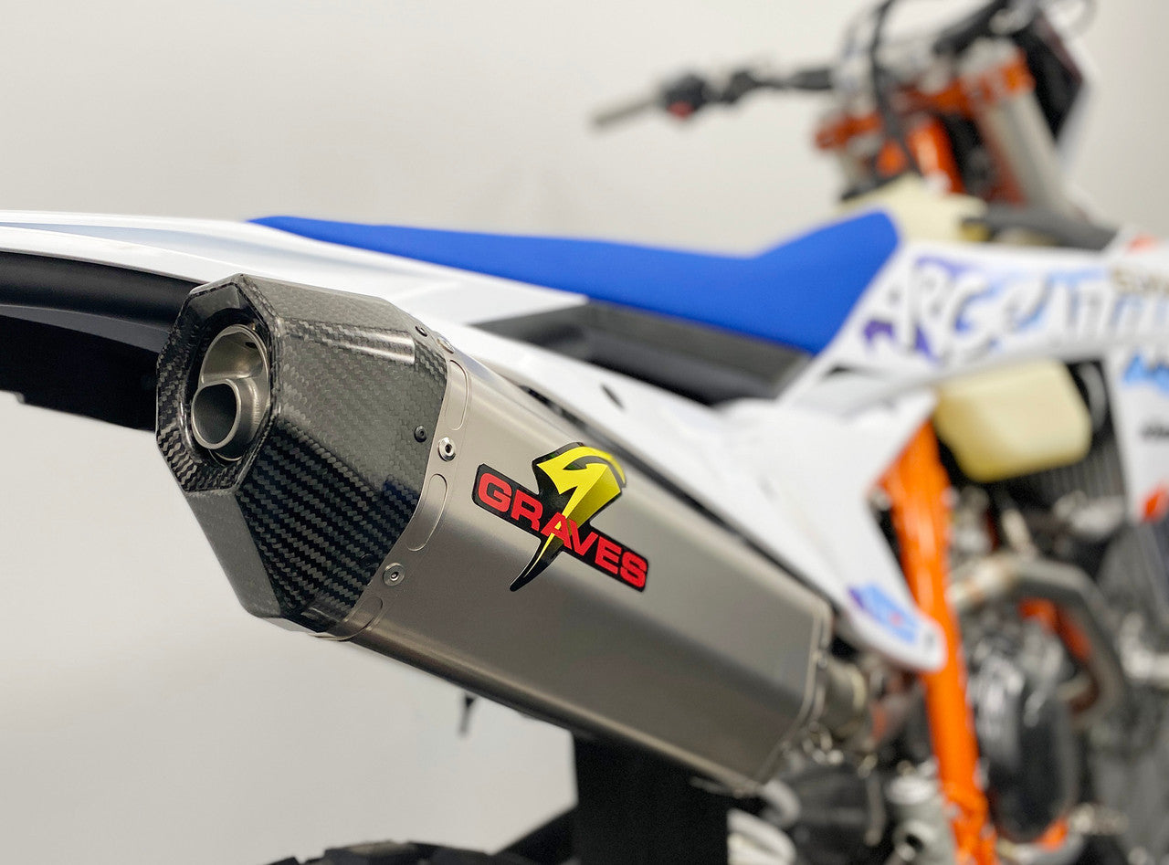 Graves Multi Fitment Dualsport Titanium Exhaust - Ktm - Husqvarna - Gasgas 2024 Exk-24exc-Sot