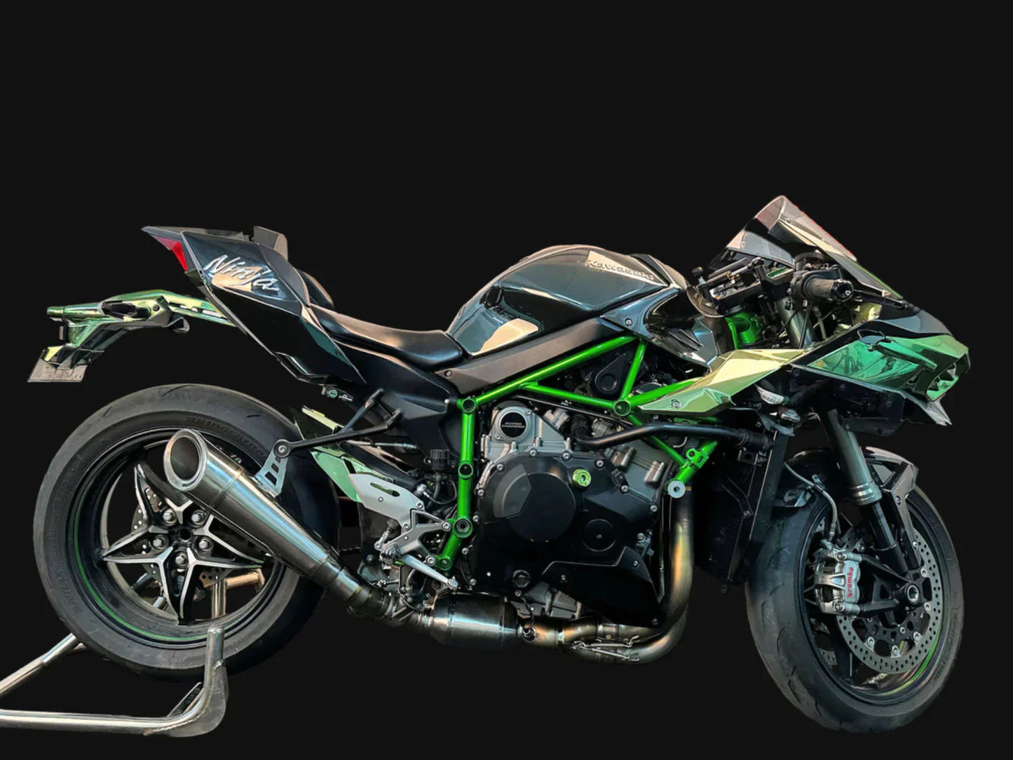 Vandemon H2 H2R Bimodal Stealth Titanium Exhaust System H2 H2R 2015-2024 KAWAH2TICSPOLEXHWVR