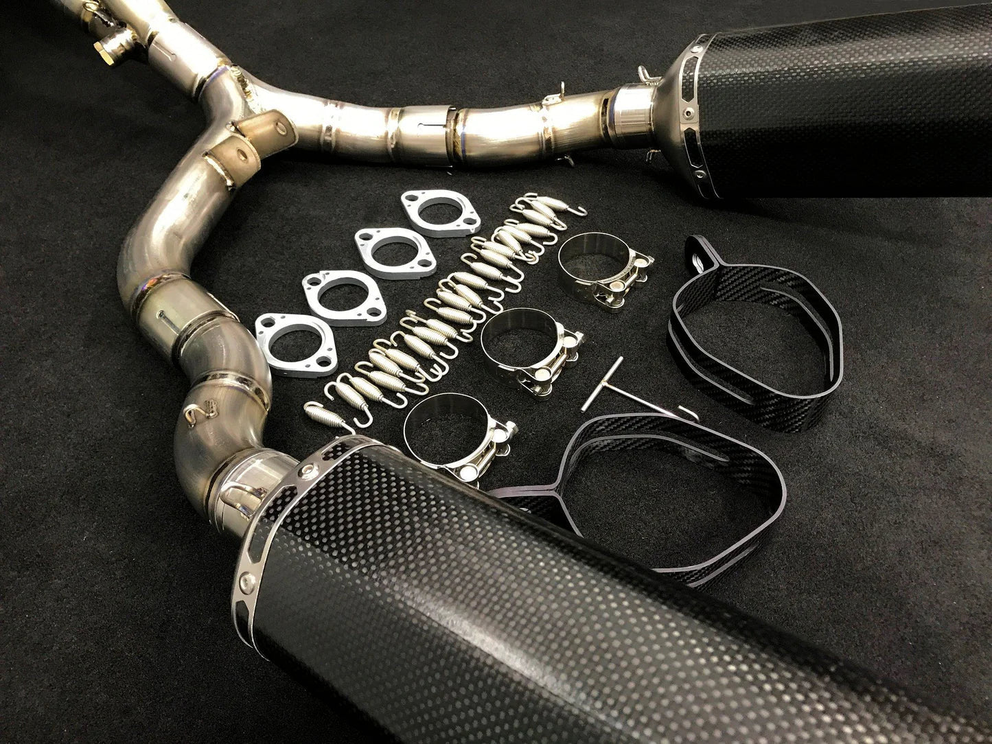 Vandemon Z1000 & SX Titanium Exhaust & Twin Carbon Fiber Mufflers KAWAZ10EXTIKITTB