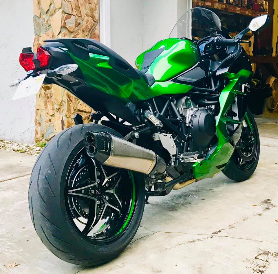 Vandemon Titanium Slip-On Muffler Kawasaki H2 SE SX 2018-24 KAWAH2SESXTITBRMUF6
