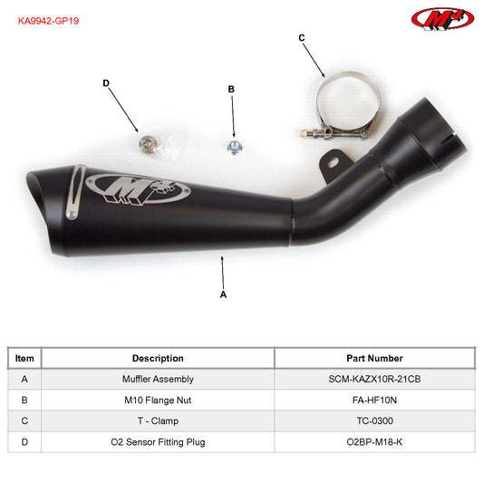IN STOCK M4 Exhaust GP19 Black Slip On ZX10R 2021-2025 KA9942-GP19