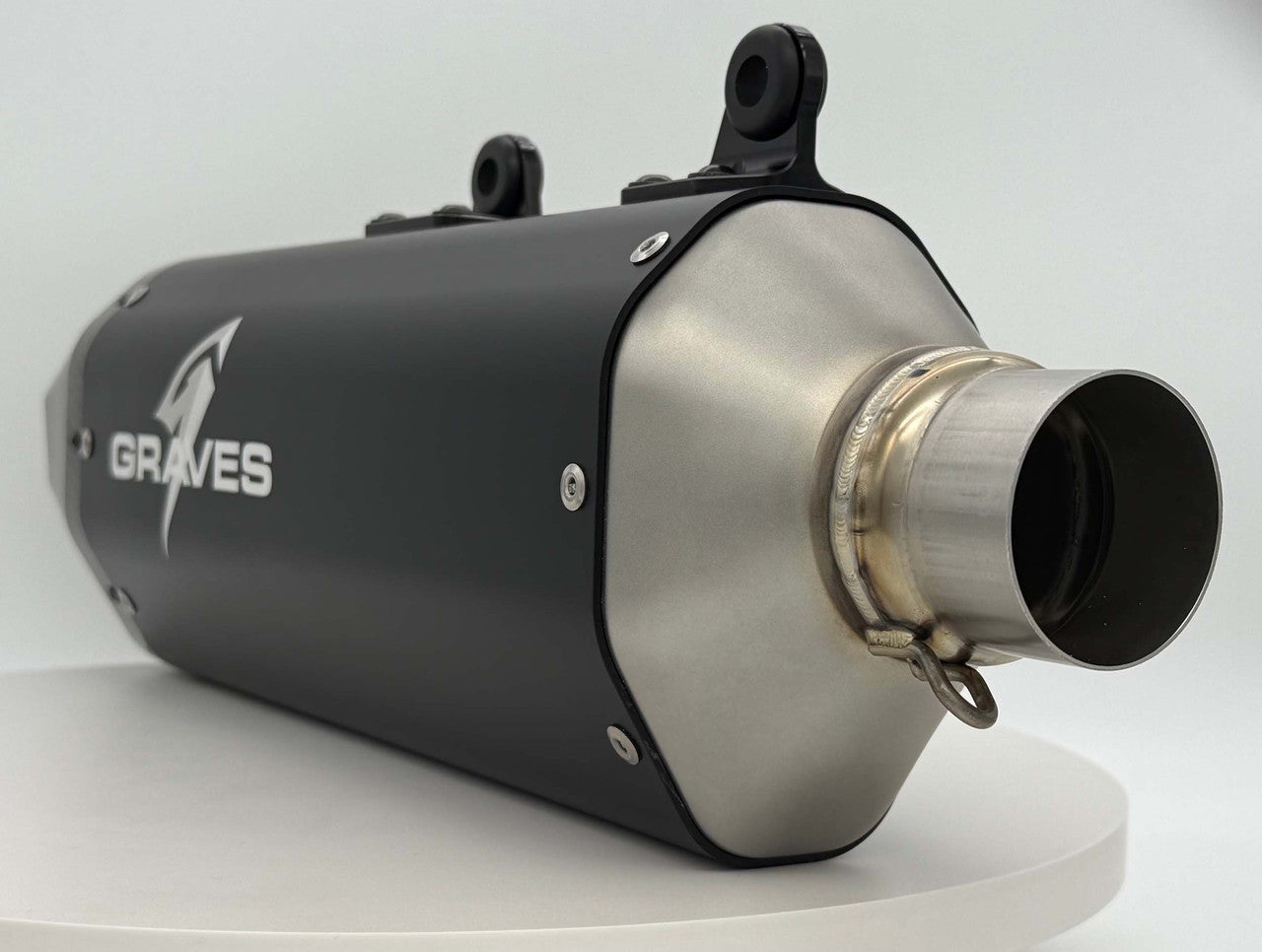 Graves KTM 350/450/500 EXC-F, XCF-W, Six Days / Husqvarna 350/450/501 FE, FEs Gas GasEC 350F / EC 500F 2024 Dual Stage Quiet Core Stainless Exhaust - Black EXK-24EXC-SOSAK-Q
