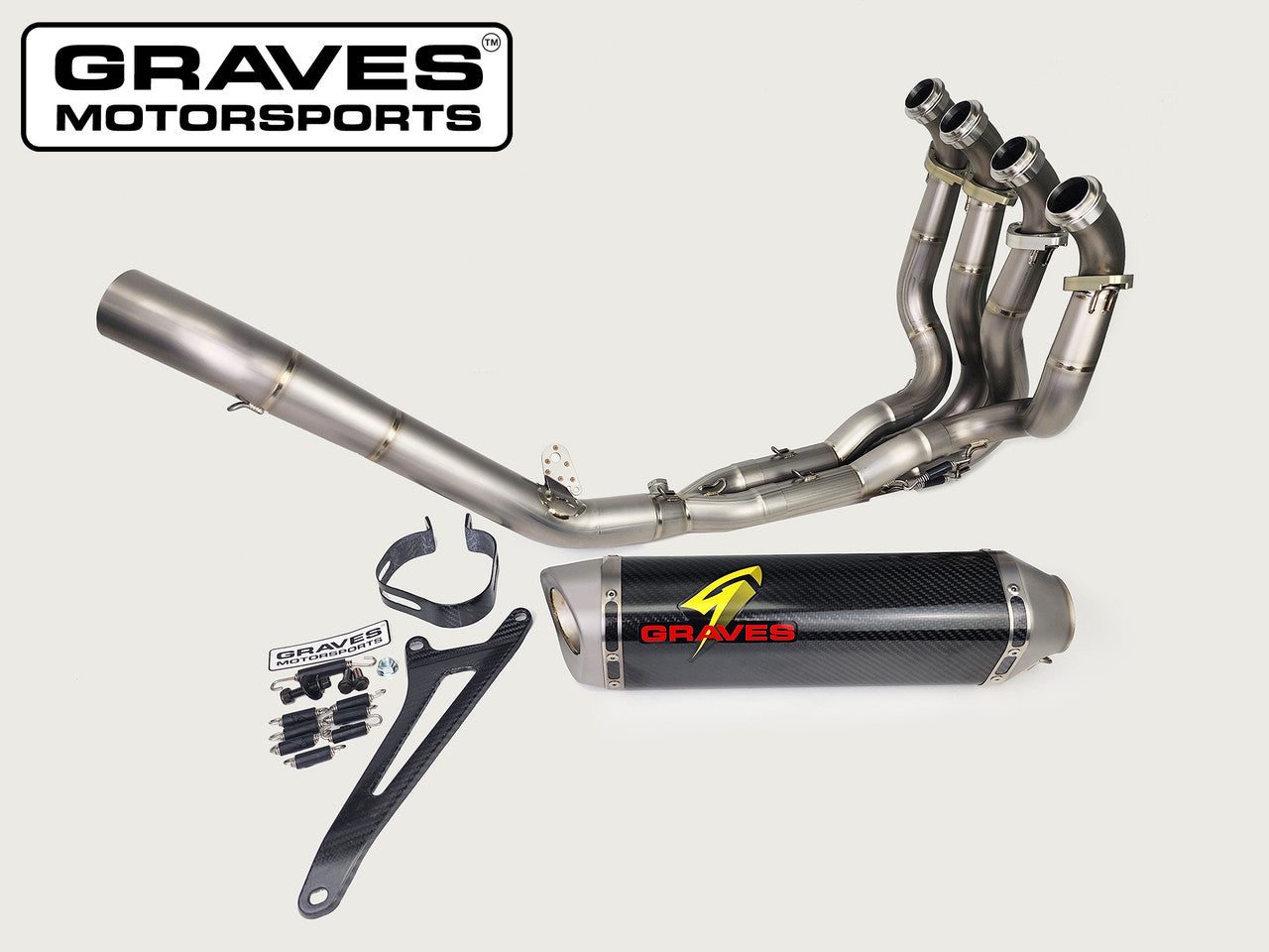 Graves Motorsports Works2 Carbon Full Exhaust System Zx6r 2019-2025 Exk-19zx6-Ftcw2