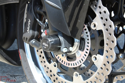 T-rex racing 2012 - 2022 zx-14r no cut frame sliders, front & rear axle sliders