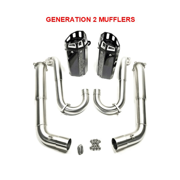 Empire industries shorty dual exhaust G2 STYLE yamaha raptor 700 06-14 EMP-RAP-700-G2