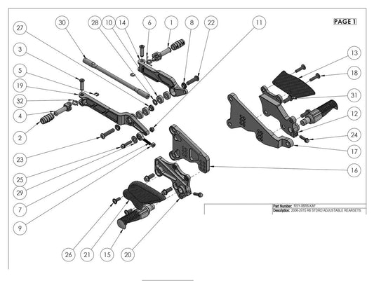 Graves Motorsports R6 Adjustable Rearsets 2006-2022 Rsy-06r6-Kaf