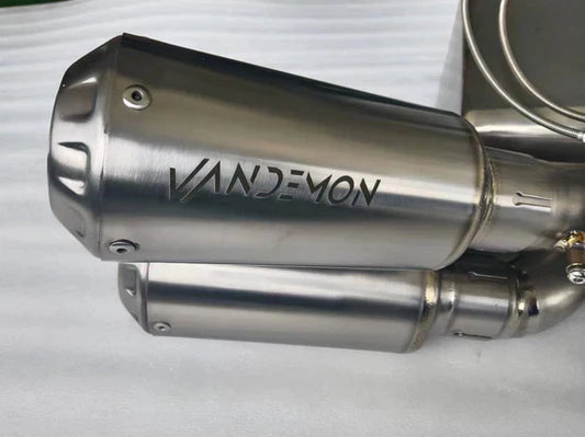 Vandemon Triumph Rocket 3R & GT 2500 2024-2025 Titanium Bimodal Stealth Side Mount Titanium Slip-On TRIUMROCKET3SMMUFB VA-153