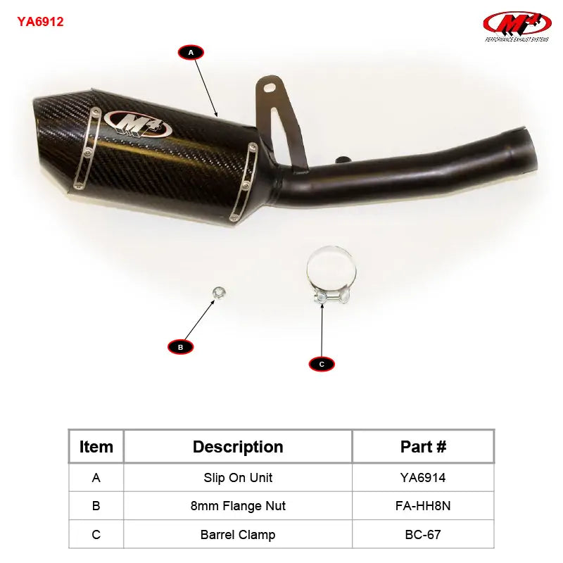 M4 Exhaust Carbon Fiber Slip On 2016-2021 XSR900 YA6912