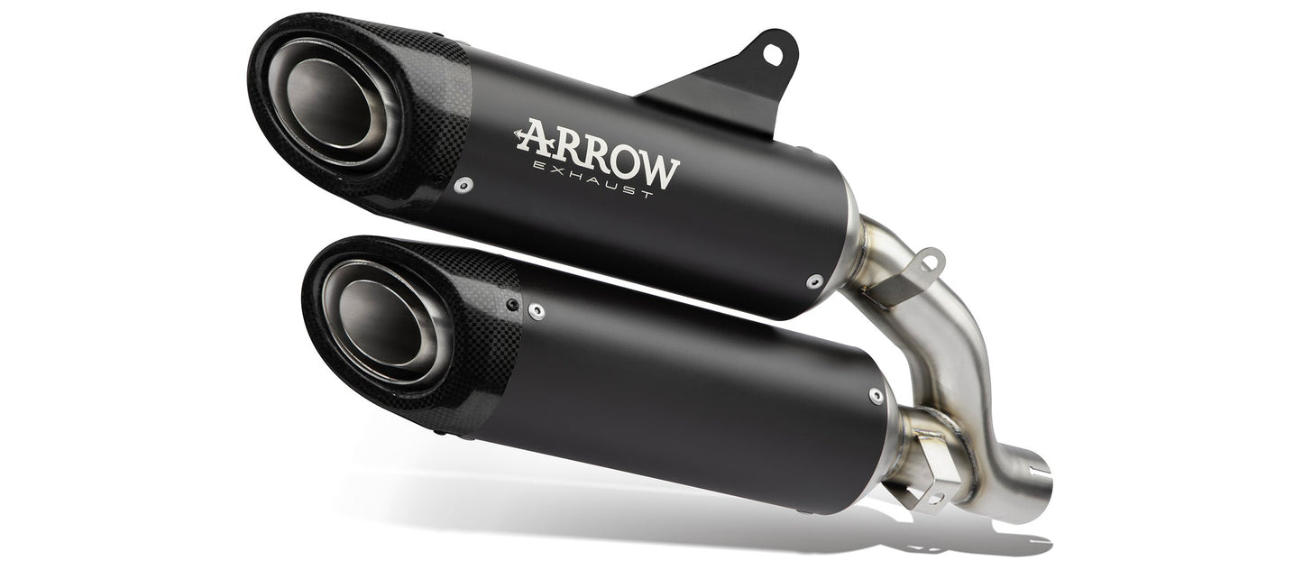 Arrow Ducati Monster 937 '21/22 Homologated Superior+Inferior Titanium Dark Pro-Race Sil. With Welded Link Pipe 71939prn
