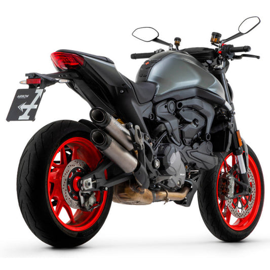 71939PRN Arrow Round-Sil Slip-on Exhausts, Titanium Dark for Ducati Monster 937 2021-2024