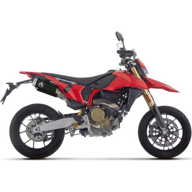 7198PRN Arrow Pro-Race dual Slip-on Exhaust, NICHROM "DARK" for Ducati Hypermotard 698 Mono 2024