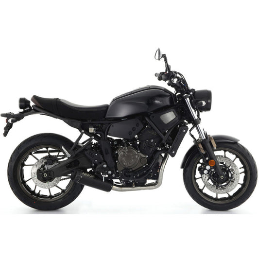 74509rbn Arrow Yamaha Xsr 700 21-24 Homologated Nichrom Dark Rebel Silencer With Aluminum Dark Endcap