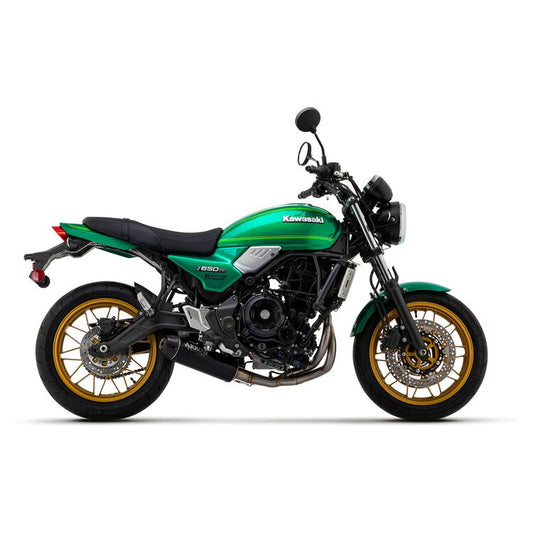 74510RBNW Arrow Rebel Full System Nichrome Dark Exhaust Kawasaki Z650RS 2022-2024 Rear cap in aluminium polish 