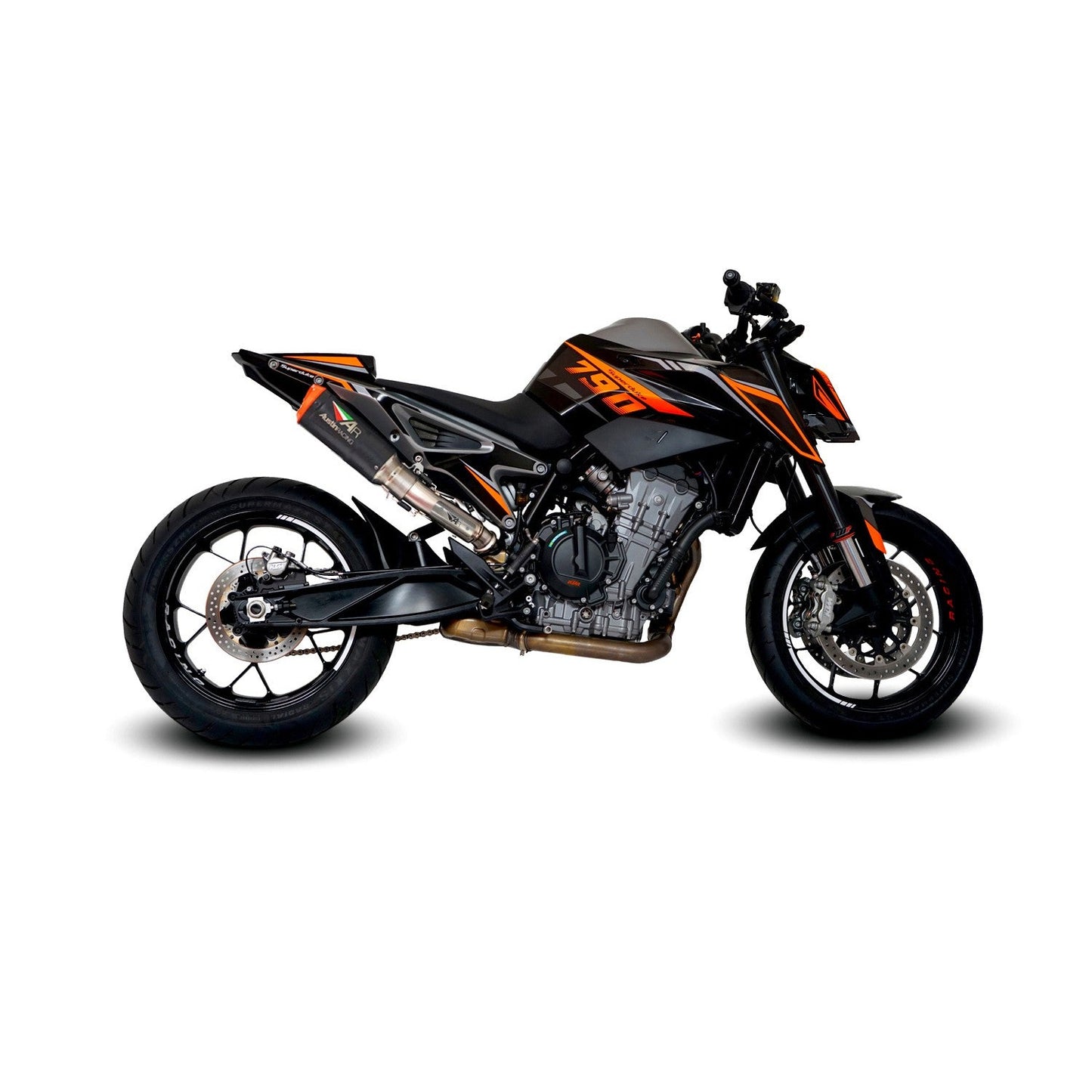 Austin Racing KTM DUKE 890 HI-SLUNG dB COMPLIANT & RACE SLIP-ON DE-CAT EXHAUST SYSTEMS AR78