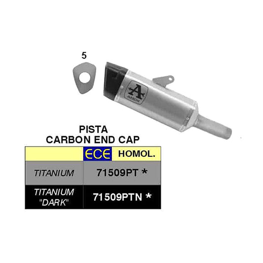 71509PT Arrow Slip-on Exhaust, for ZX-6R 636 2024-25 Pista Titanium WITH WELDED LINK-PIPE