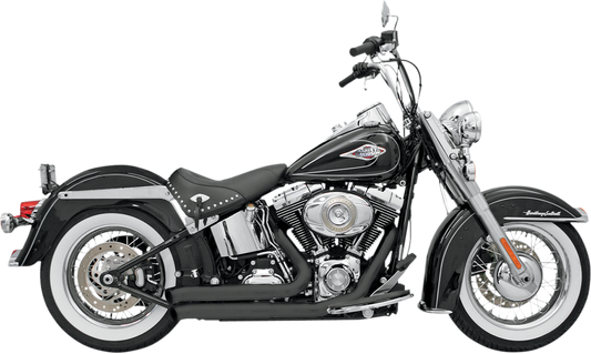 BASSANI XHAUST FireSweep Exhaust - Black - Softail /at Boy 12123D