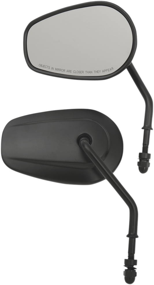 DRAG SPECIALTIES Replacement Mirrors - Short Stem - Black ACT.SHORT BLACK STEM M60-6385MB