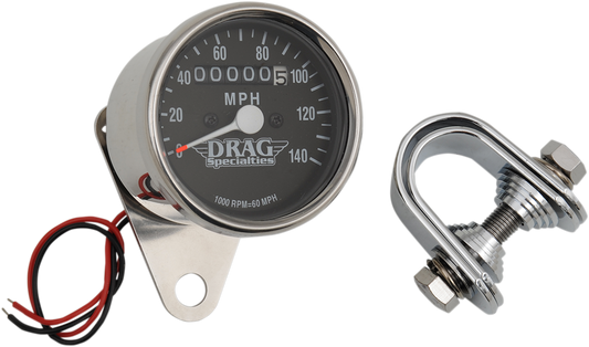 DRAG SPECIALTIES 2.4" MPH Mini LED Mechanical Speedometer/Indicators - Chrome Housing - Black Face - 1:1 21-6804DS1-BX15