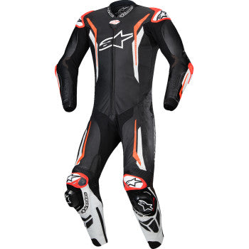 ALPINESTARS GP Tech v5 1-Piece Leather Suit - Black/White/Red Fluo - US 42 / EU 52 3150226-1231-52