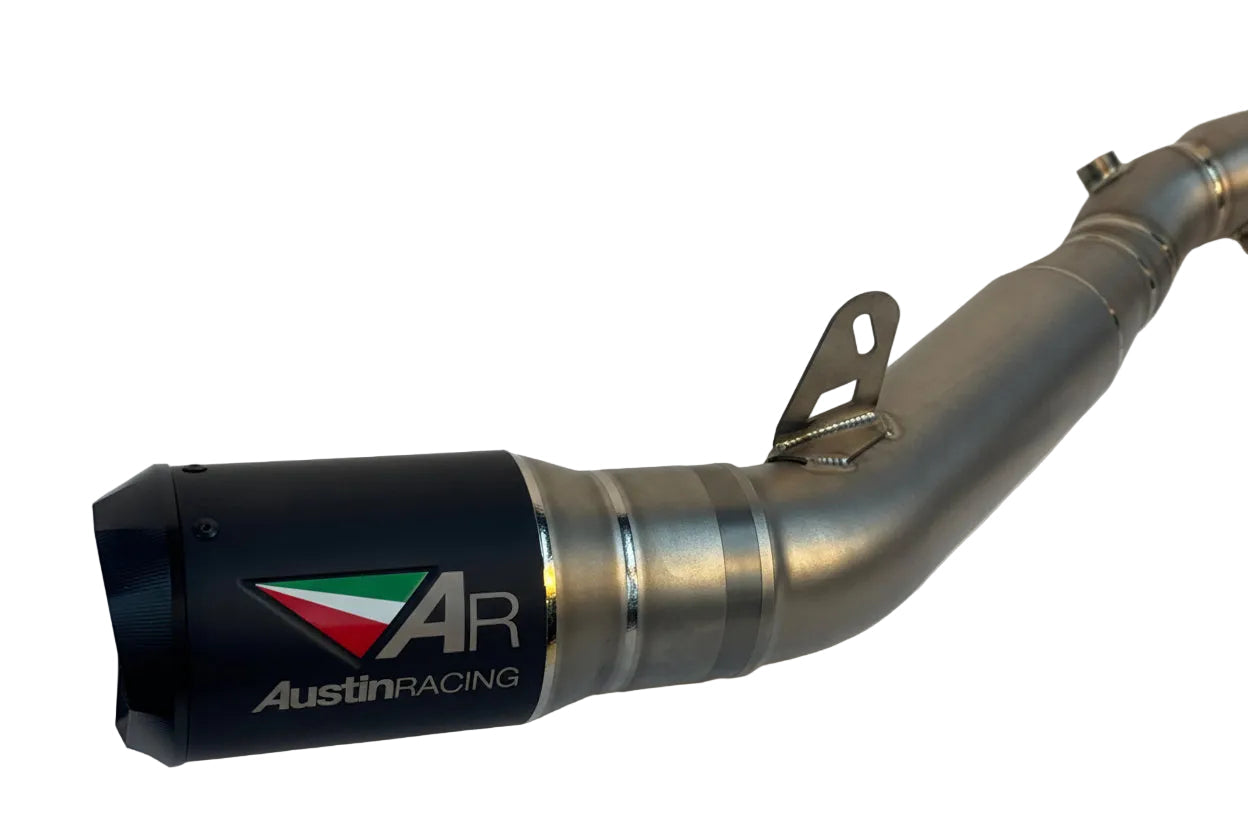BLACK GP1R  Austin Racing DE-CAT EXHAUST SYSTEMS for YAMAHA R1 2020 - 2025  AR50