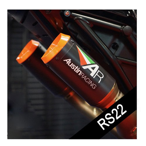 IN STOCK Austin Racing   RS22 140mm  UNDERSEAT BOX DELETE dB COMPLIANT & RACE EXHAUST SYSTEM 2023 - 2025 KTM DUKE 990/R AUR54