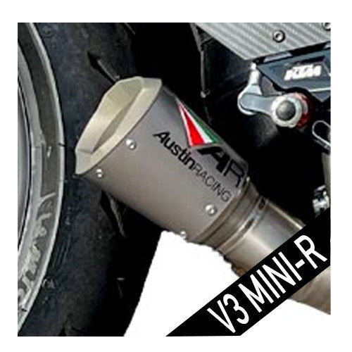 Austin Racing  V3 mini-R DUKE 390 2024 SLIP-ON dB COMPLIANT & RACE EXHAUST SYSTEMS  AUR84R
