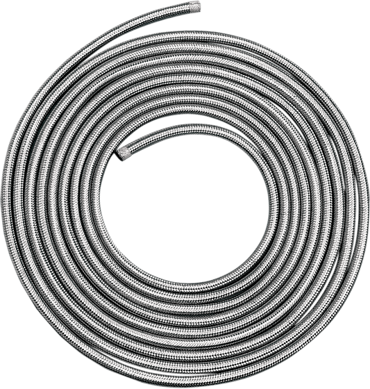 DRAG SPECIALTIES Braided Oil/Fuel Line - Stainless Steel - 3/8" - 25' 096614-BX-LB6