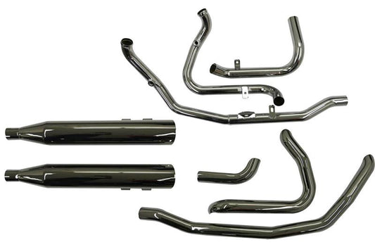 BASSANI XHAUST True-Dual "Mercury" Dark Chrome System for 2017-2022 Bagger FL 1F13MT 1800-2479