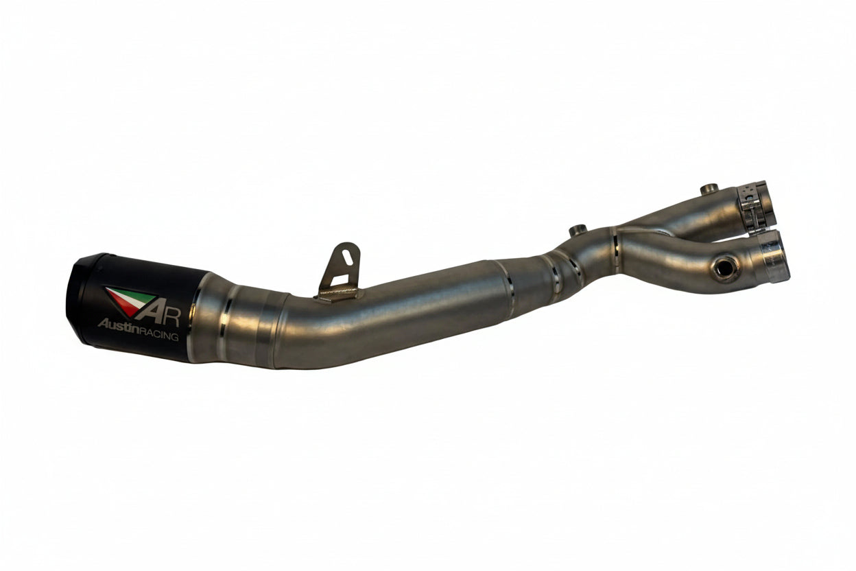 BLACK GP1R  Austin Racing DE-CAT EXHAUST SYSTEMS for YAMAHA R1 2020 - 2025  AR50