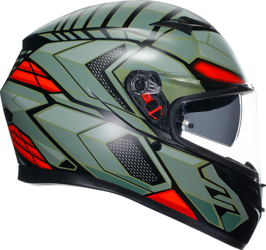 AGV K3 Helmet - Decept - Matte Black/Green/Red - Large 2118381004010L