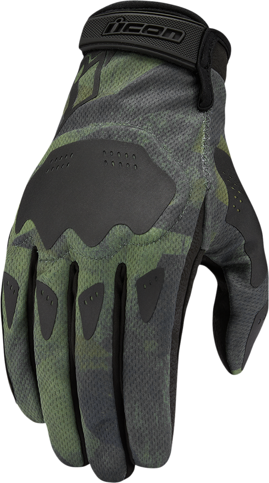 Open Box new  ICON Hooligan™ Battlescar Gloves - Green - Medium 3301-4124