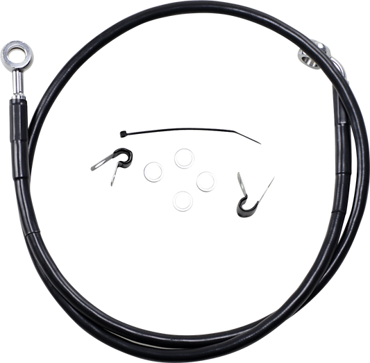 DRAG SPECIALTIES Brake Line - Front - Black - +2" - '04-'10 XL 660313-2BLK