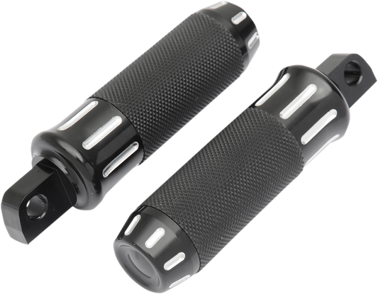 DRAG SPECIALTIES Custom Footpegs - Black Cut 354128