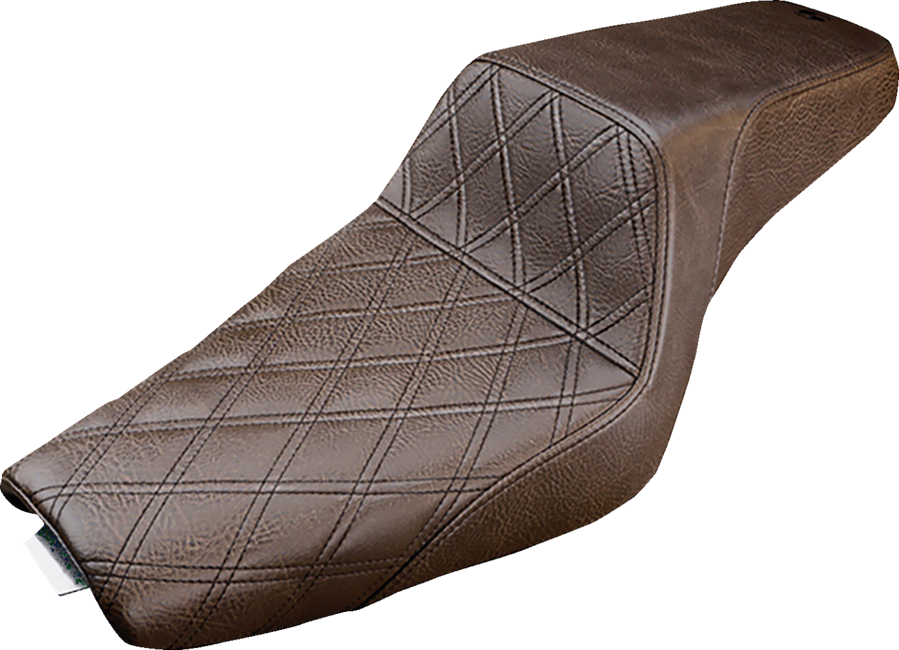 SADDLEMEN Step-Up Seat - Front Lattice Stitch - Brown - XL 807-11-172BR