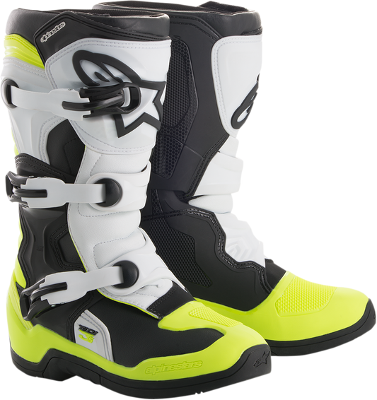 ALPINESTARS Tech 3S Boots - Black/White/Fluorescent Yellow - US 4 2014018-125-4