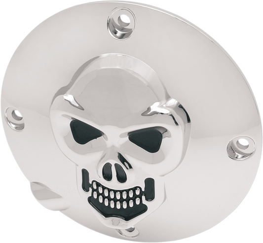 DRAG SPECIALTIES Skull Derby Cover - Chrome - 4 Hole 33-0063