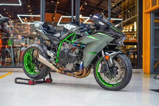 Vandemon  Brushed Titanium Exhaust System Ninja H2 & H2R 2015-25 KAWAH2TICSBRUEXHD