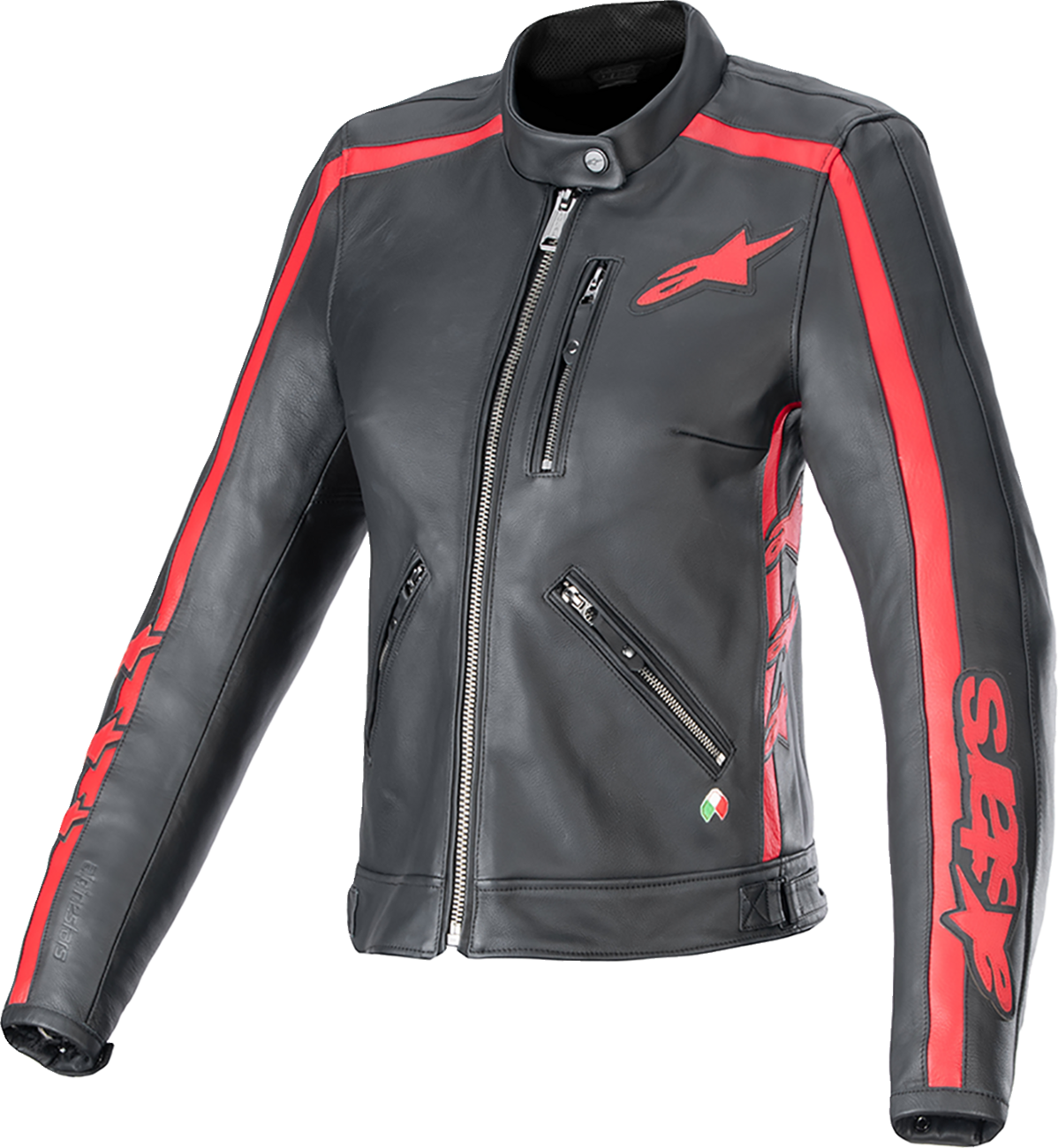 ALPINESTARS Stella Dyno Leather Jacket - Black/Haute Red - Small 3113924-1346-S