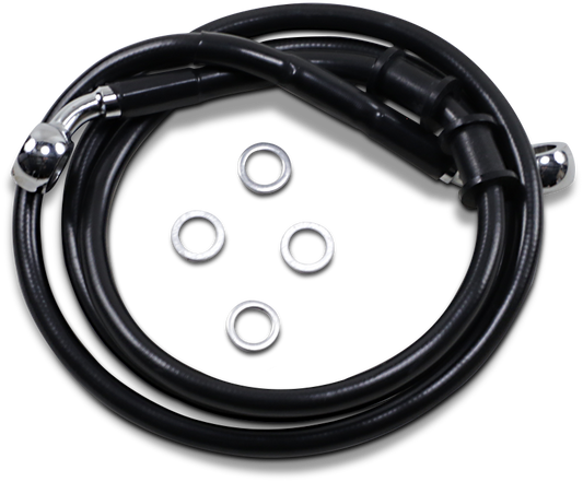 DRAG SPECIALTIES Brake Line - Front - +8" - Black - XL 614760-8BLK