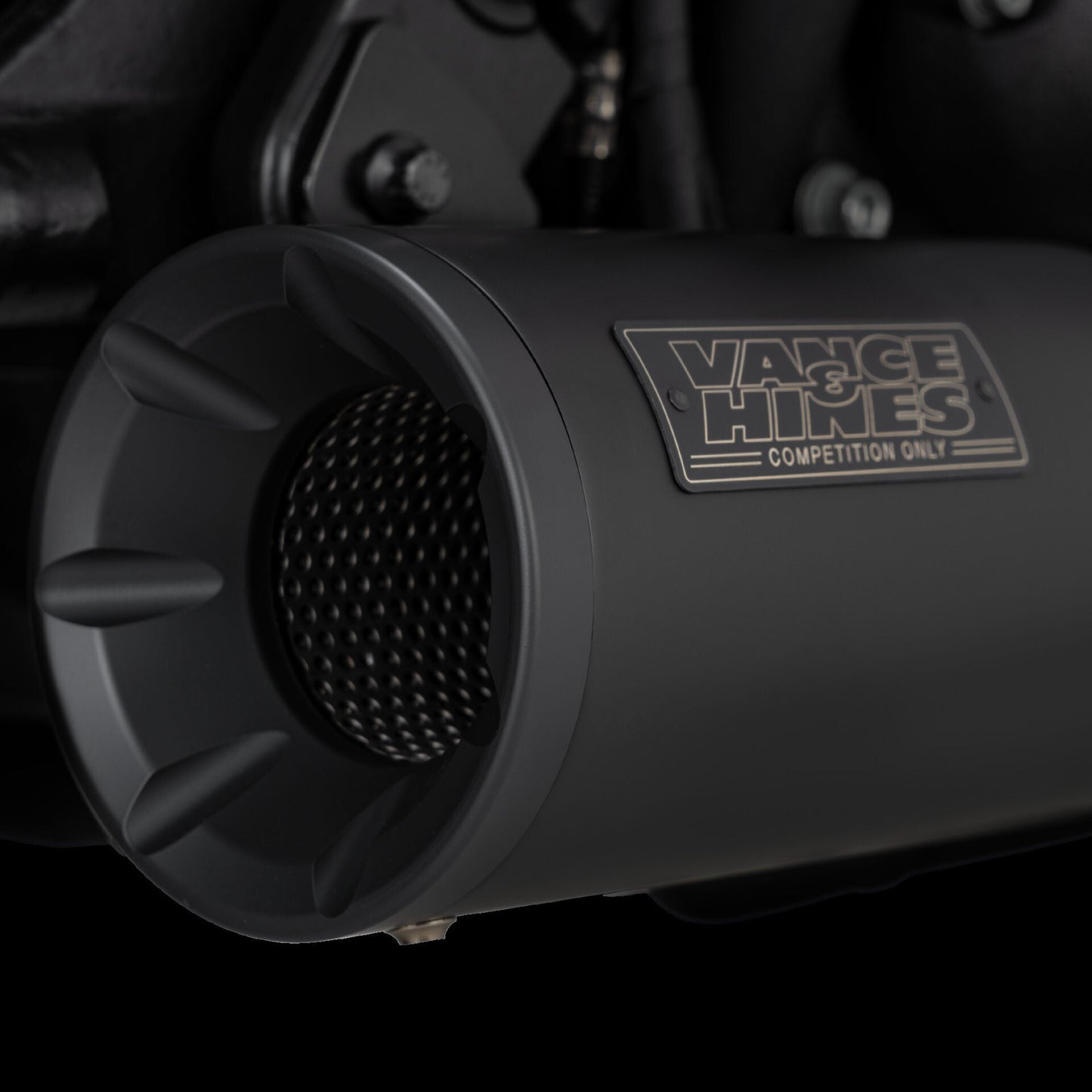 VANCE & HINES 2-into-1 Hi-Output Short Exhaust System - Stainless Steel - Black 47331