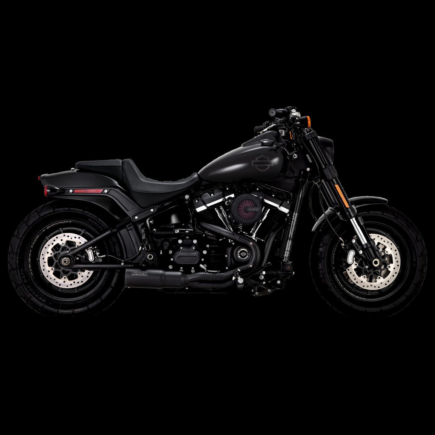 VANCE & HINES 2-into-1 Hi-Output Short Exhaust System - Stainless Steel - Black 47331