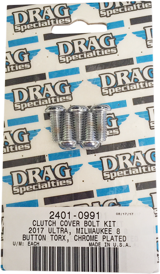 DRAG SPECIALTIES Clutch Torx® Bolt Kit - Chrome - M8 MK788
