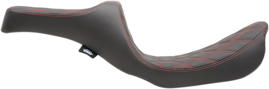 DRAG SPECIALTIES Predator III Seat - Double Diamond - Red Stitching 0803-0604
