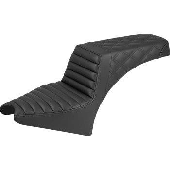 SADDLEMEN Step-Up Seat - Front Tuck-n-Roll/Rear Lattice Stitch - Black - Indian Scout '25 I25-33-176