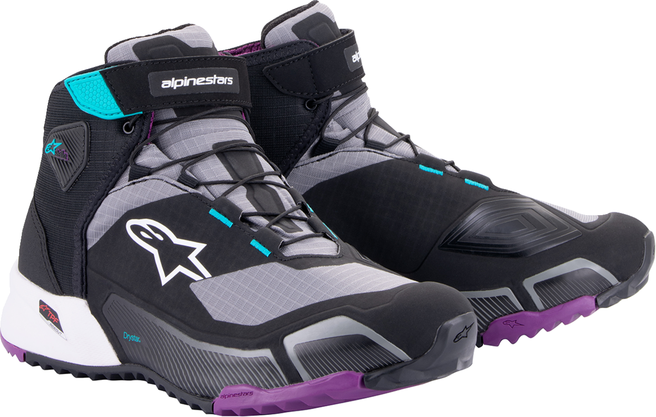 ALPINESTARS Stella CR-X Drystar® Shoes - Black/Gray/Teal/Purple - US 8.5 2611523137085
