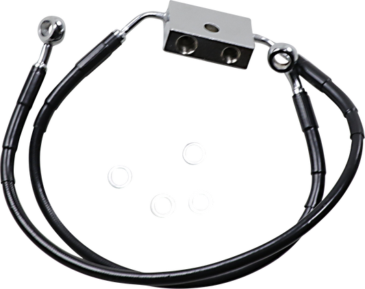 DRAG SPECIALTIES Brake Line - Front (Lower/Upper) - Black 614743-BLK