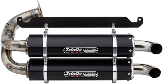 TRINITY RACING Stage 5 Slip-On Dual Muffler - Black Talon 1000R /X TR-4169S-BK