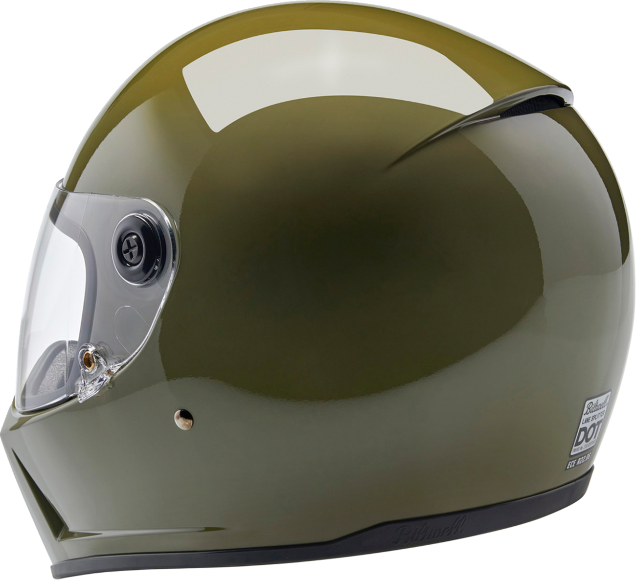 BILTWELL Lane Splitter Helmet - Gloss Olive Green - Medium 1004-154-503