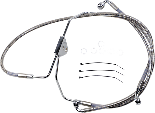 DRAG SPECIALTIES Brake Line - Front - +2" - Touring - Stainless Steel 620085-2