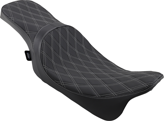 DRAG SPECIALTIES Predator 2-Up Seat - Double Diamond - Silver Stitching - FL '08-'22 0801-1271